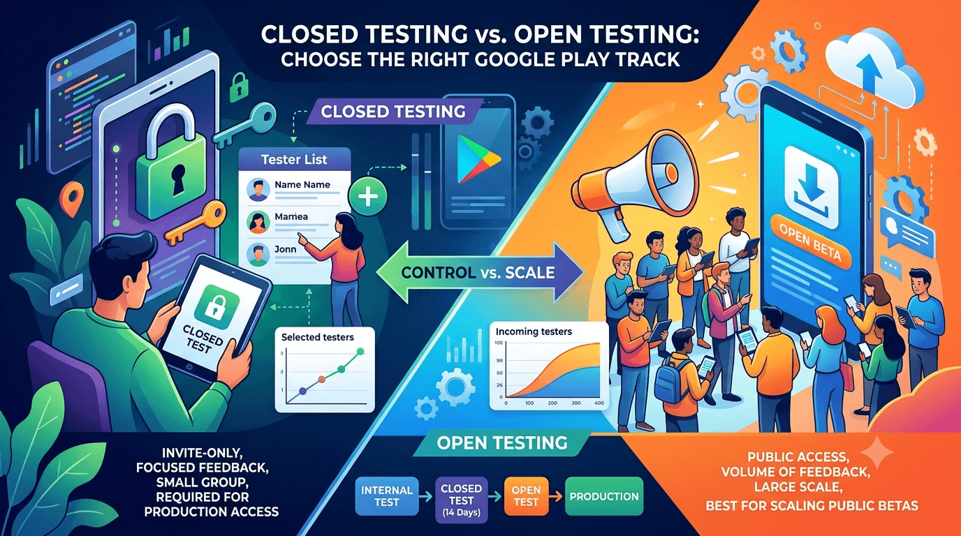Closed Testing vs Open Testing on Google Play