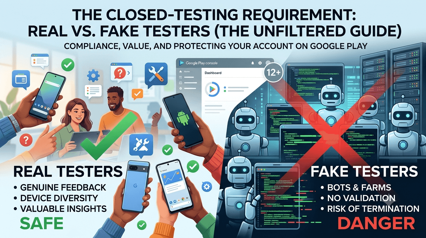 Real Testers vs Fake Testers: What Google Play Rewards