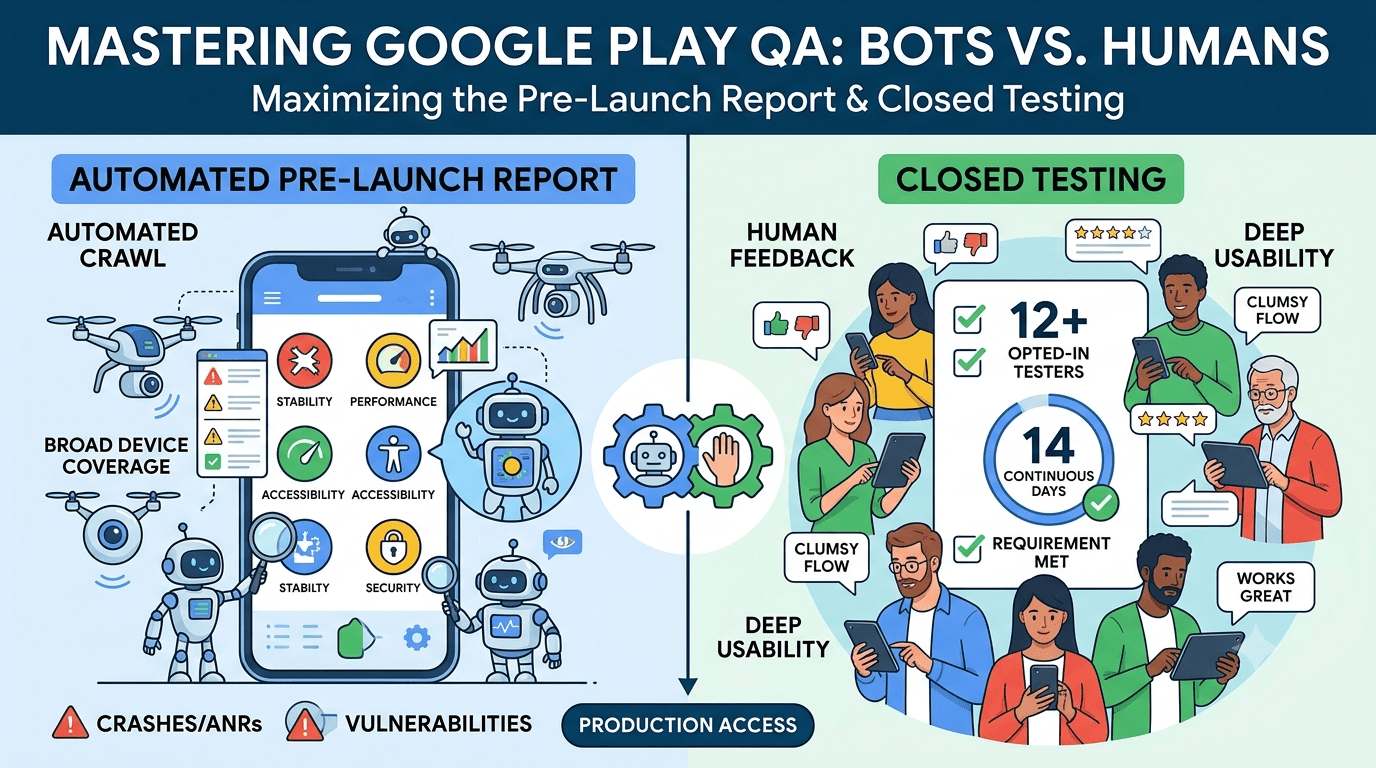 Google Play Pre-Launch Report vs Closed Testing