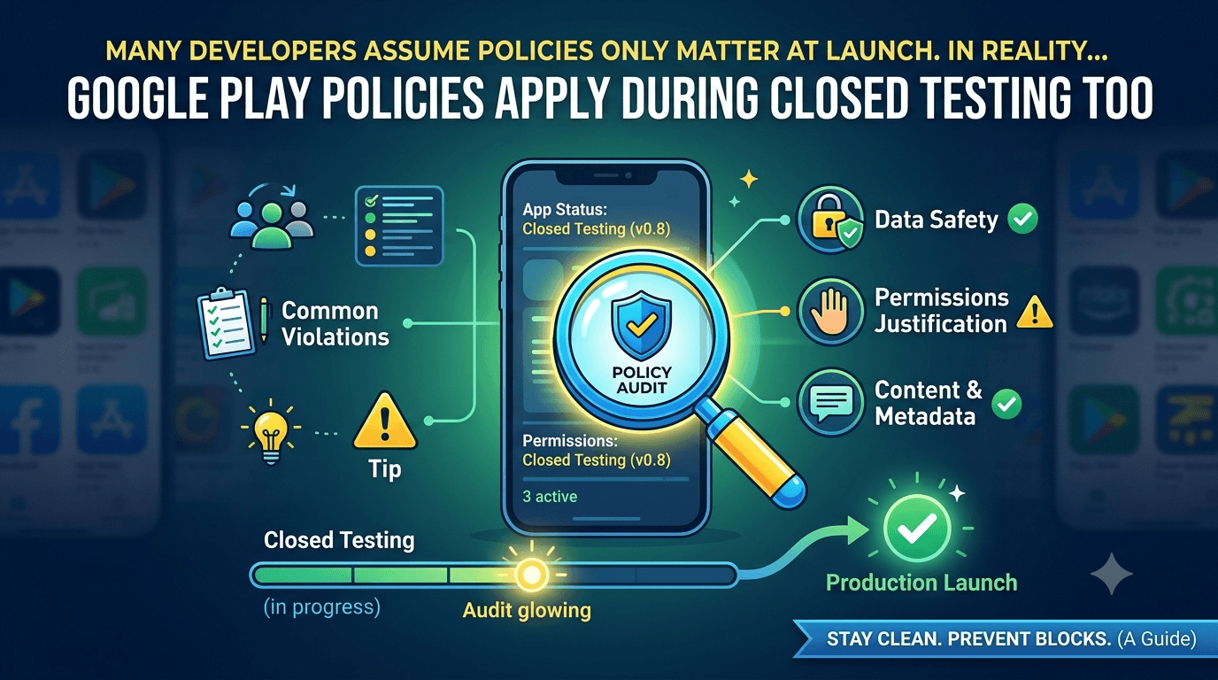 Google Play Policy Violations During Closed Testing