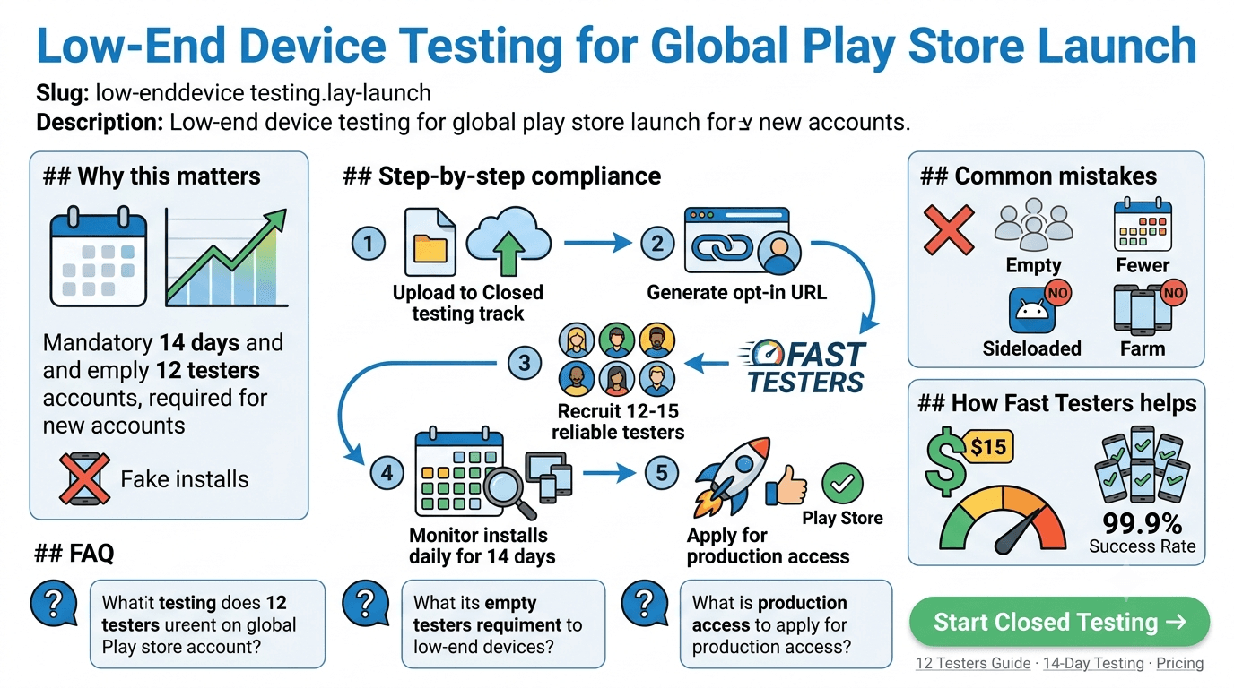 Low-End Device Testing for Global Play Store Launch