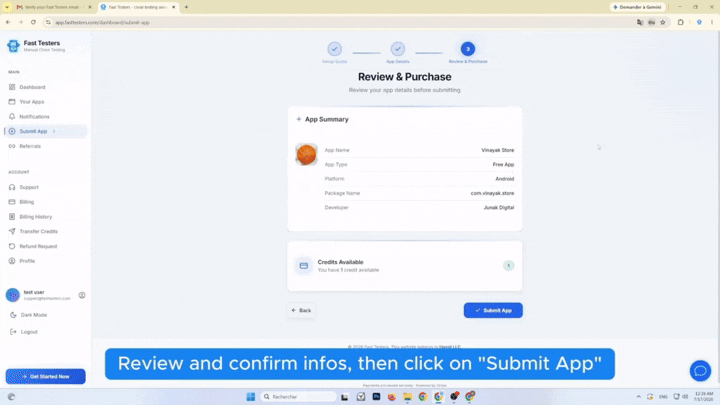Submit your app details